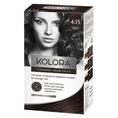 Kolora, Permanent Hair Color, 4.15 Chocolate Brown - 3 Pack