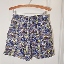 VTG 90'S NIKE ABSTRACT ALL OVER NYLON SHORTS SWIM TRUNKS WHITE TAG SIZE M