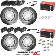 FOR AUDI A6 2.0 TDI MK4 F/R 2011-14 DRILLED & GROOVED BRAKE DISCS & BREMBO PADS