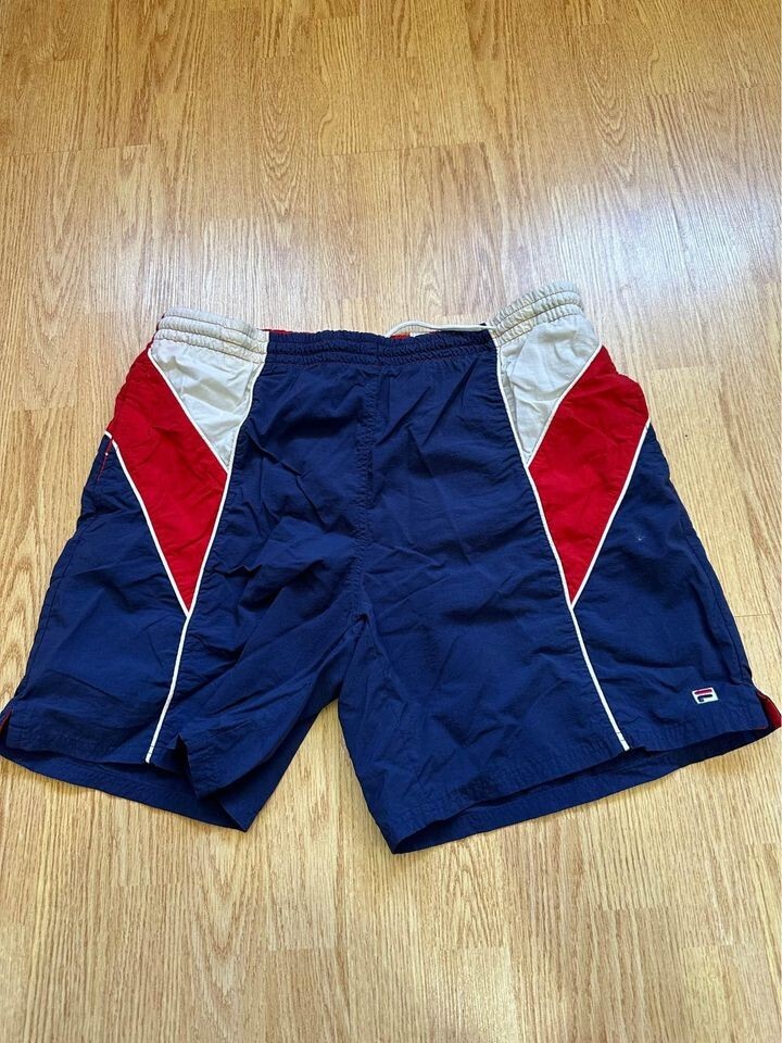Pantaloncini vintage Fila nylon uomo grandi blu sportivi anni 90 larghi corsa outdoor escursioni