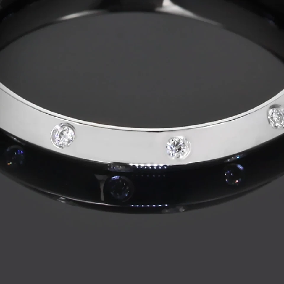 Diamond Women Band Lab Grown 0.30 Carat Round Cut 18k White Gold All Size 6 7 - Image 4 of 4