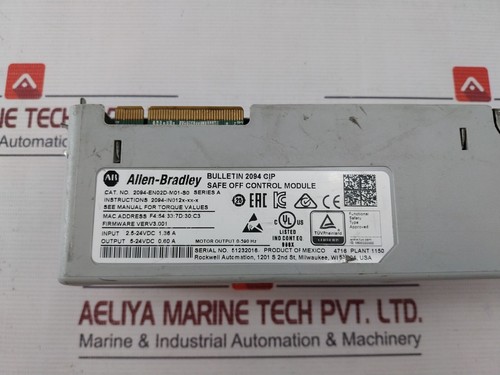 ALLEN-BRADLEY KINETIX 6500 2094-EN02D-M01-S0 Safe Off Control Module 5-24VDC - Picture 6 of 9
