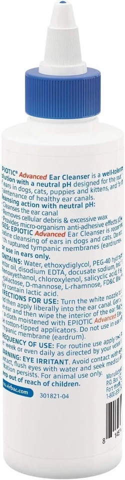 Virbac Epi-Otic Advanced Ear Cleanser For Dogs and Cats 4oz Bottle - Image 2 of 4