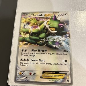 Pokémon TCG Tornadus-EX Dark Explorers 90/108 Rare EX 2012 Signed