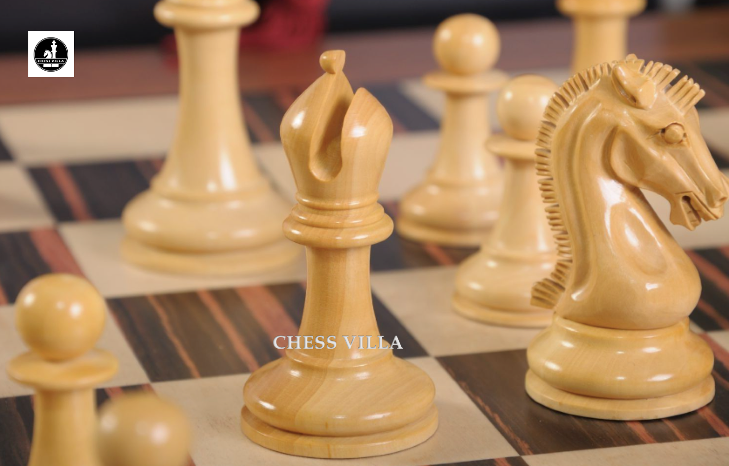 3.75 Ebony Wood Staunton Chess Pieces Set SINQUEFIELD- 2019 St. Louis  Series 4Q