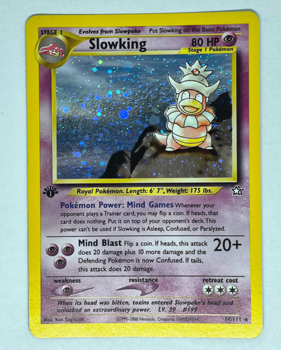 SLOWKING 14/111 Holo Rare Neo Genesis Set 2000 - Pokemon Card WOTC