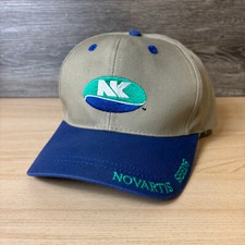 Vintage Novartis Seeds Hat Cap Snap Back Brown Blue Adjustable