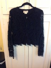 Anthropologie ,Lili's Closet ,Zip Front Lace Black Cardigan/Jacket , Med