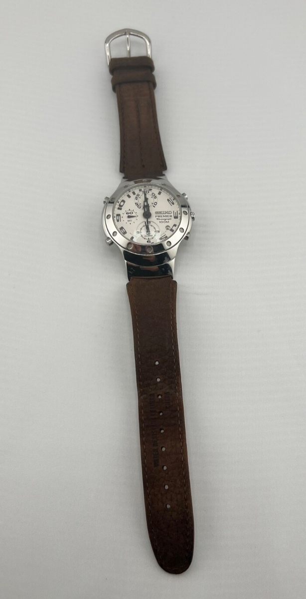 SEIKO 7T32-7H80 Premier Chronograph Quartz, Audible Alarm, Date