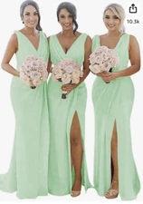 Marsen Mint Green 6 Chiffon Evening Dress Evening Formal Gown Prom Wedding
