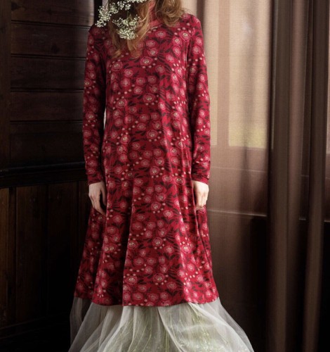 Gudrun Sjöden Kleid Dagny Gr.L Rot geblümt