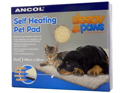 ANCOL SLEEPY PAWS SELF HEATING PET PAD DOG CAT WARM SOFT SHEEPSKIN