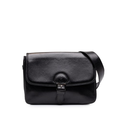 SAINT LAURENT YSL Logo Belt Flap Shoulder Bag Women Used
