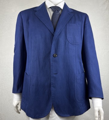 Stile Latino Attolini Blue Sport Coat Cotton Sz 54 IT 44 US Unstructured NWOT