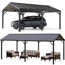 10' x 20' Carport Outdoor Heavy Duty Metal Galvanized Car Shelter Garage Gazebo