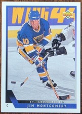 1993-94 UPPER DECK JIM MONTGOMERY ST.  LOUIS BLUES ROOKIE CARD #472 NM/MT. rookie card picture