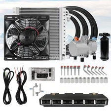 11000 BTU 12V Universal A/C Kit Truck Cab Bus Air Conditioner Underdash 6 Vents