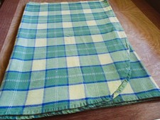 sturdy cotton tablecloth yellow green squares blue stripes 54 x 76