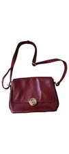 Borsa a tracolla donna L.CREDI pelle rossa 28x21 cm classica