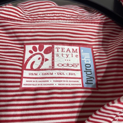 Oobe Chick-fil-A Striped Polo Shirt Women’s Medium - Picture 4 of 5