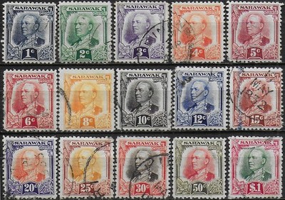 1932 Sarawak Sir Charles Vyner Brooke 15v. used SG n 91/105