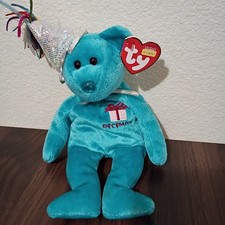 Ty Beanie Baby - DECEMBER the Birthday Teddy Bear 9" NEW MWMT Stuffed Animal Toy
