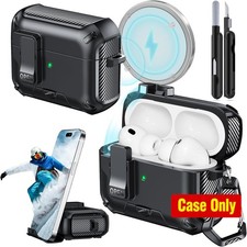 AirPods Pro 3 Case Safety Lock - Black Protective Cover for Your Earbuds