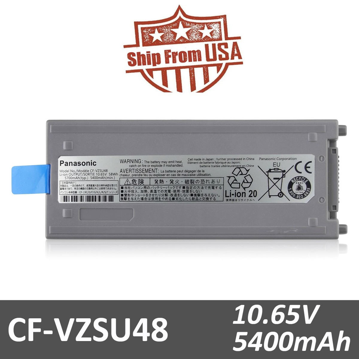 Genuine OEM CF-19 Battery for Panasonic Toughbook CF-VZSU48 CF