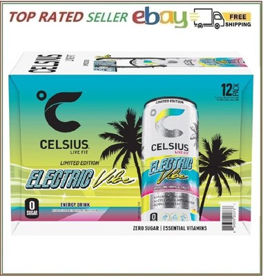 Celsius Electric Vibe Energy Drink 12 fl. oz., 12 pk. FREE SHIPPING