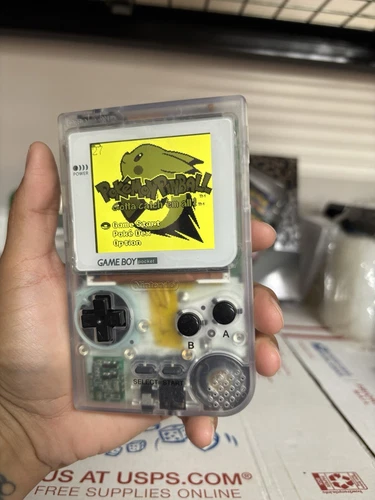 Nintendo Game Boy Pocket [Clear] *RESHELLED W/ IPS BACKLIT LCD DISPLAY + OSD*