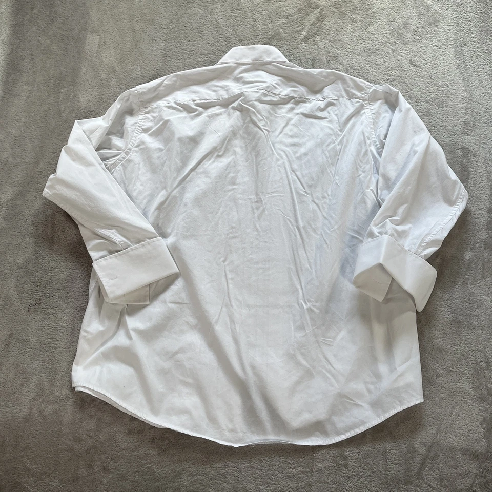 Camisa de vestir Joseph & Feiss blanca esmoquin talla 17 32 33 plisada puño francés Foto 4 de 4