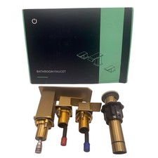 Forious Widespread Gold 2-Handle Bathroom Faucet Pop-Up Drain WB-03108G