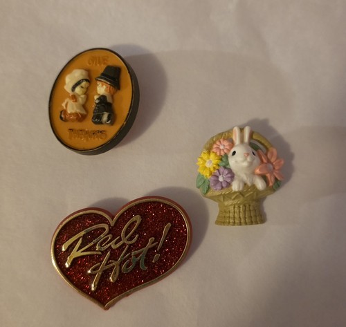 Vintage Hallmark Holiday Pins 80er Jahre, Ostern, Frühling, Erntedankfest, Valentinstag - Bild 2 von 9