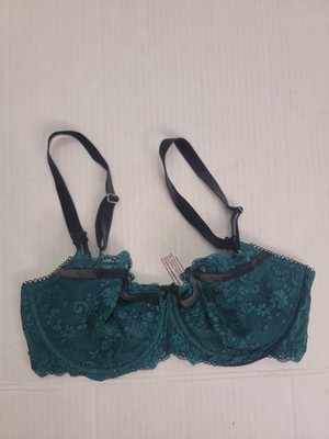 Victorias Secret Bra 36DD Push Up Without Padding Lace Sheer Green  Balconette
