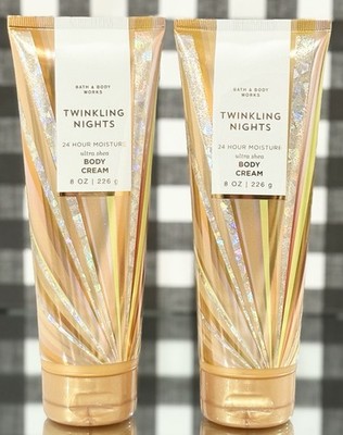 2 Pack~Bath & and Body Works~TWINKLING NIGHTS~Body Cream Reg Size 8oz/ea