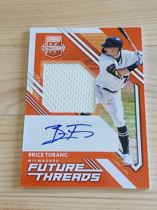 2021 Elite Extra Edition Brice Turang Future Threads Auto/Patch #41/99