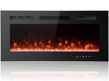 Ultra-Thin Electric Fireplace Low Noise 12 Colors Recessed Wall Mounted 40inch