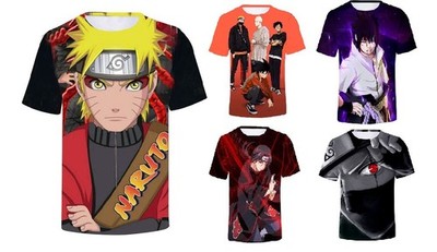 Naruto Shippuden Itachi Shirt Top Short Sleeve White 3D Print-NEW