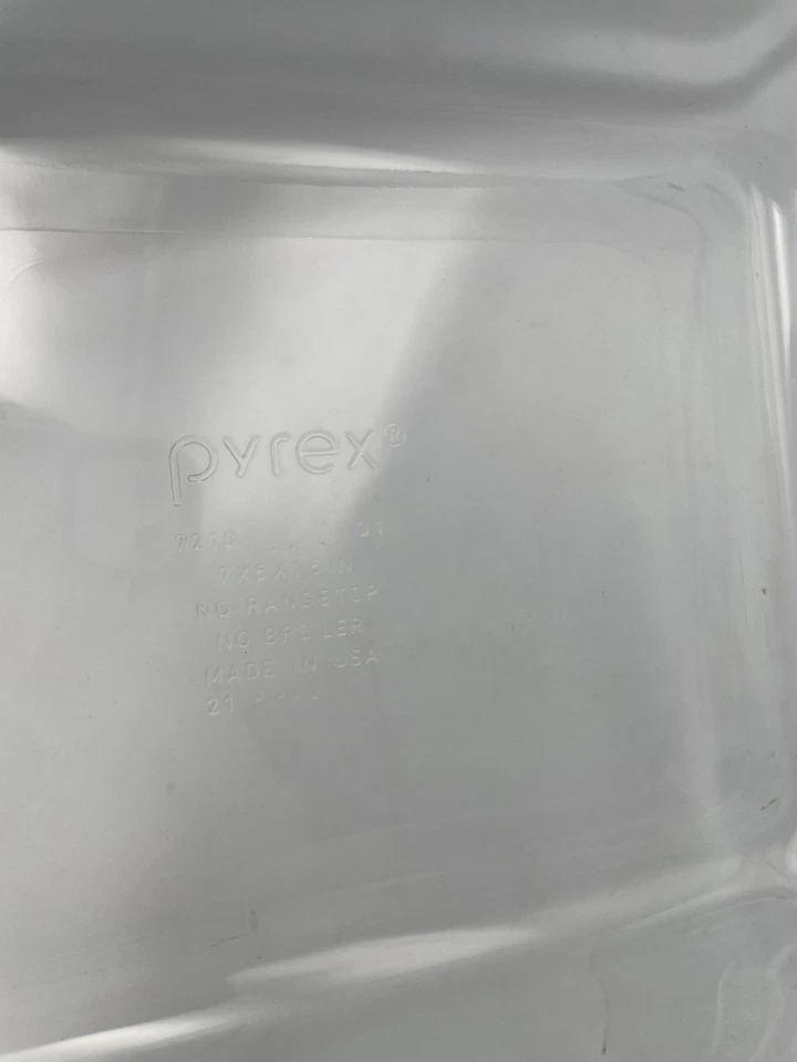 Pyrex 7210 Clear Glass Baking Dish 3 Cup 7x5 Inch Rectangle Made in USA - Image 4 of 4