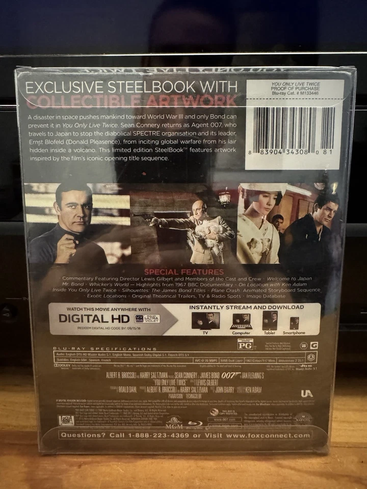 You Only Live Twice  *Steelbook* Brand New*Only Best Buy* (Blu-ray) Sean Connery Foto 2 de 2