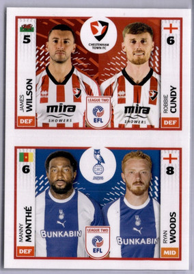 Panini EFL 2025/26 Sticker Collection 719B 769A Wilson Cundy Woods Monthe