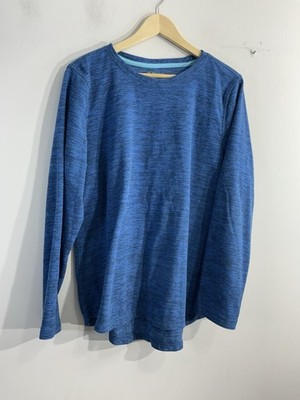 Womans Tek Gear Long Sleeve Crew Neck Pullover Shirt XXL Blue 