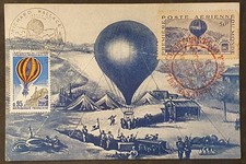 1946 & 1971 CARTE MAXIMUM CARD FDC 1er JOUR POSTE PAR BALLONS MONTÉS BOUGIVAL