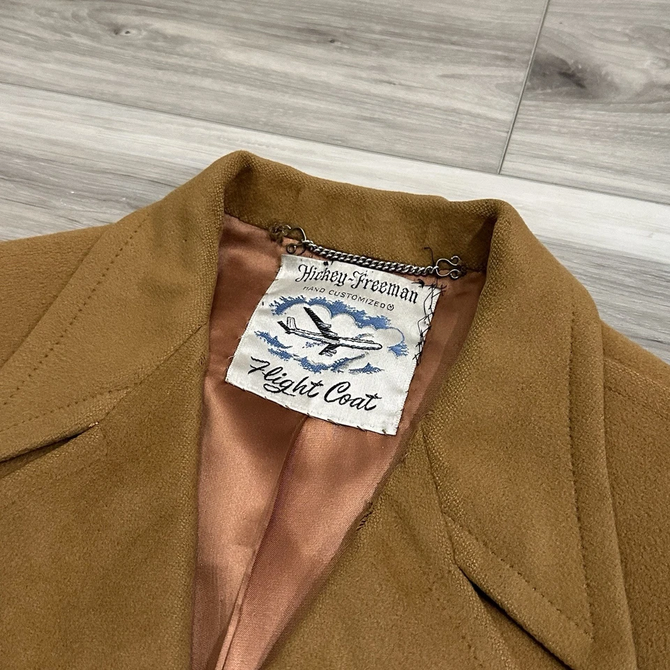 Abrigo de Vuelo Hickey Freeman Años 70 De Colección Cabello de Camello Hecho en Unión Abrigo Exterior Preppy Foto 4 de 4