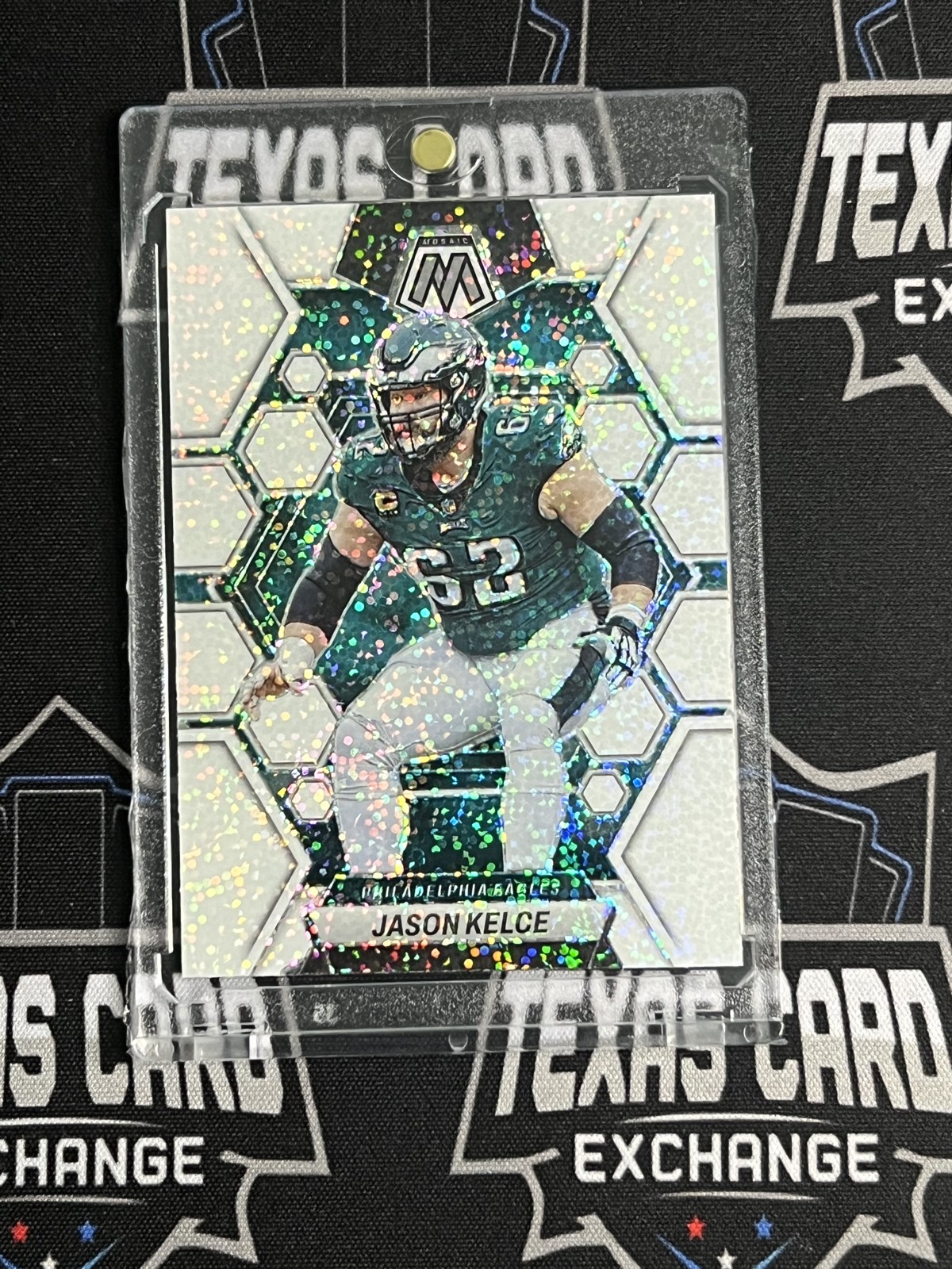 2023 Panini Mosaic - Jason Kelce #196 White Sparkle Prizm SP Philadelphia Eagles