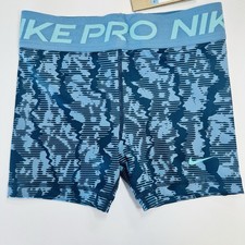 Nike Pro Girls Compression Shorts Size Medium Blue Dri Fit