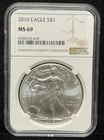 NGC MS 69 2016 American Silver Eagle One Dollar S$1 Coin - 410