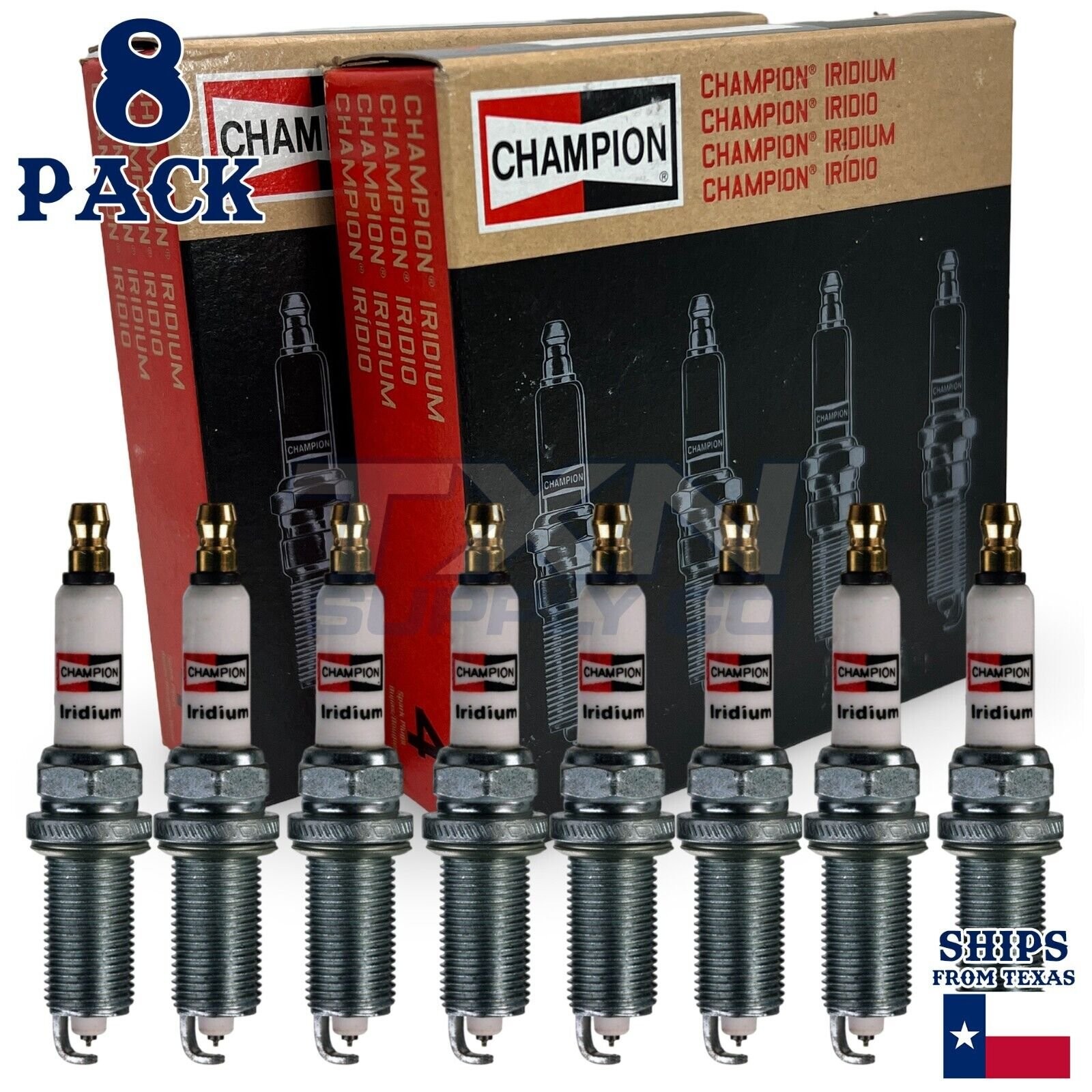 8 Pack Spark Plugs Champion Iridium For 1996-1997 GMC P3500 V8-7.4L