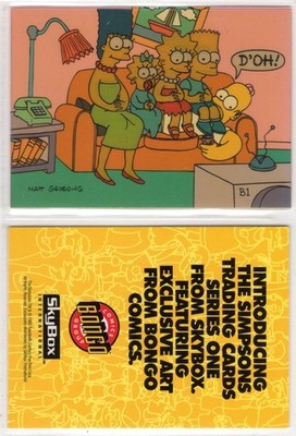 Promo- Simpsons Series 1 Bongo (1993) #B1 Plus C1 Acetate Overlay