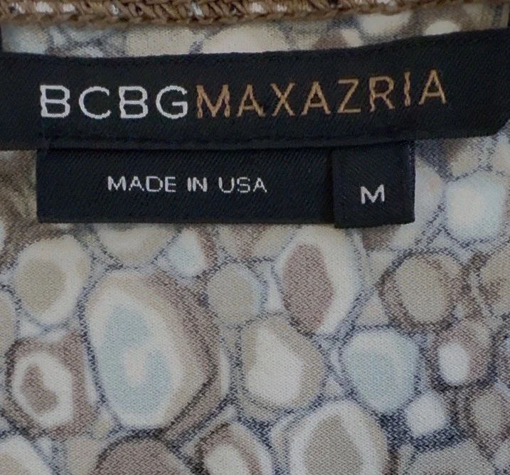 Vestido envolvente sintético BCBG Max Azria para mujer marrón multi geométrico con cinturón talla M Foto 4 de 4